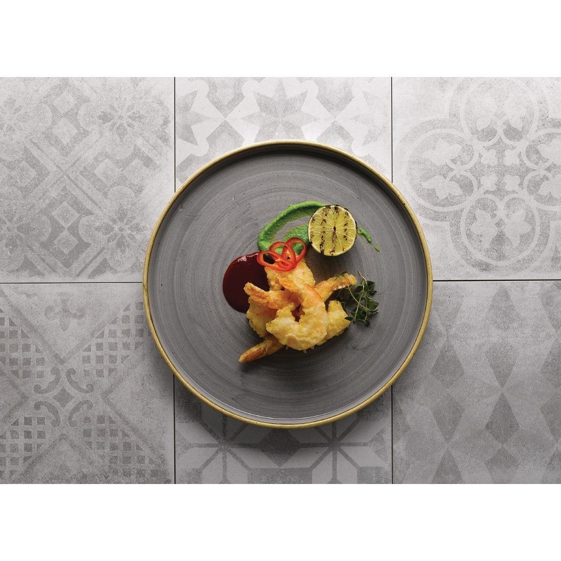 Assiettes avec rebord Churchill Stonecast Peppercorn Grey 260mm (Lot de 6)