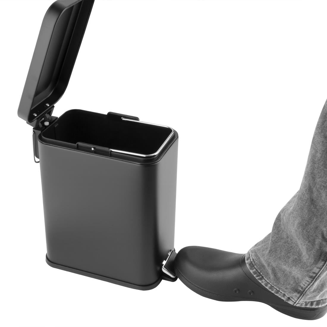 Poubelle de salle de bain slim Jantex noire 5L