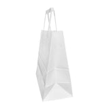Petits sacs en papier blanc avec poignées plates Fiesta Recyclable (lot de 250) - NISBETS