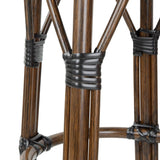 Tabourets de bar en rotin PE style parisien Bolero bois foncé noirs (Lot de 2) - NISBETS
