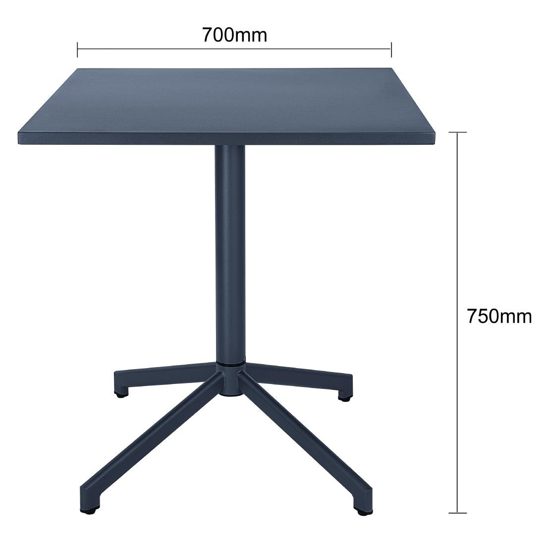 Table à plateau basculant Bolero Porto bleu ardoise 700x750 mm - NISBETS