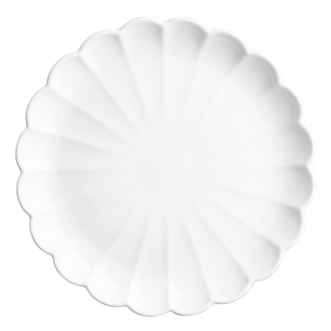Assiettes festonnées Olympia Bloom blanches 276 mm (lot de 4) - NISBETS