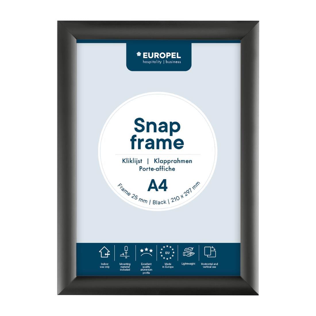 Cadre clipsable Europel A4 25mm noir