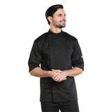 Veste de cuisine manches courtes Chaud Devant Bacio noire L - NISBETS