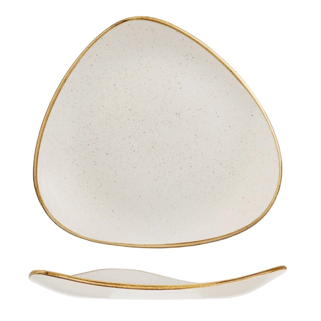 Assiettes triangulaires Churchill  Stonecast Barley White Lotus 265mm (Lot de 12)