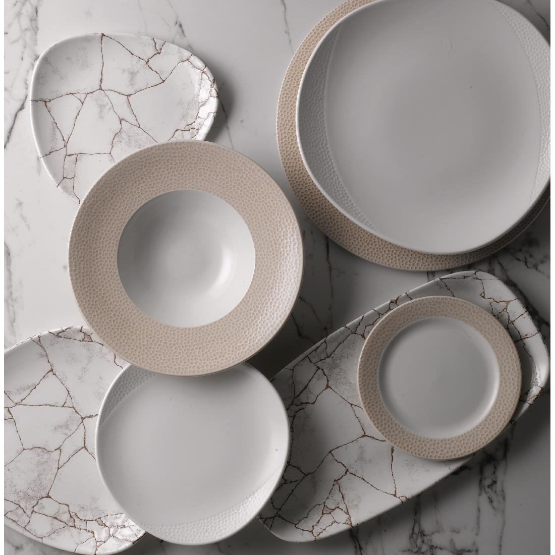 Assiettes triangulaires Churchill Studio Prints Kintsugi Agate Grey Lotus 228mm (Lot de 12)
