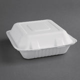 Boîtes avec couvercle à charnière Recyclables en bagasse Fiesta Recyclable 236mm (lot de 200)