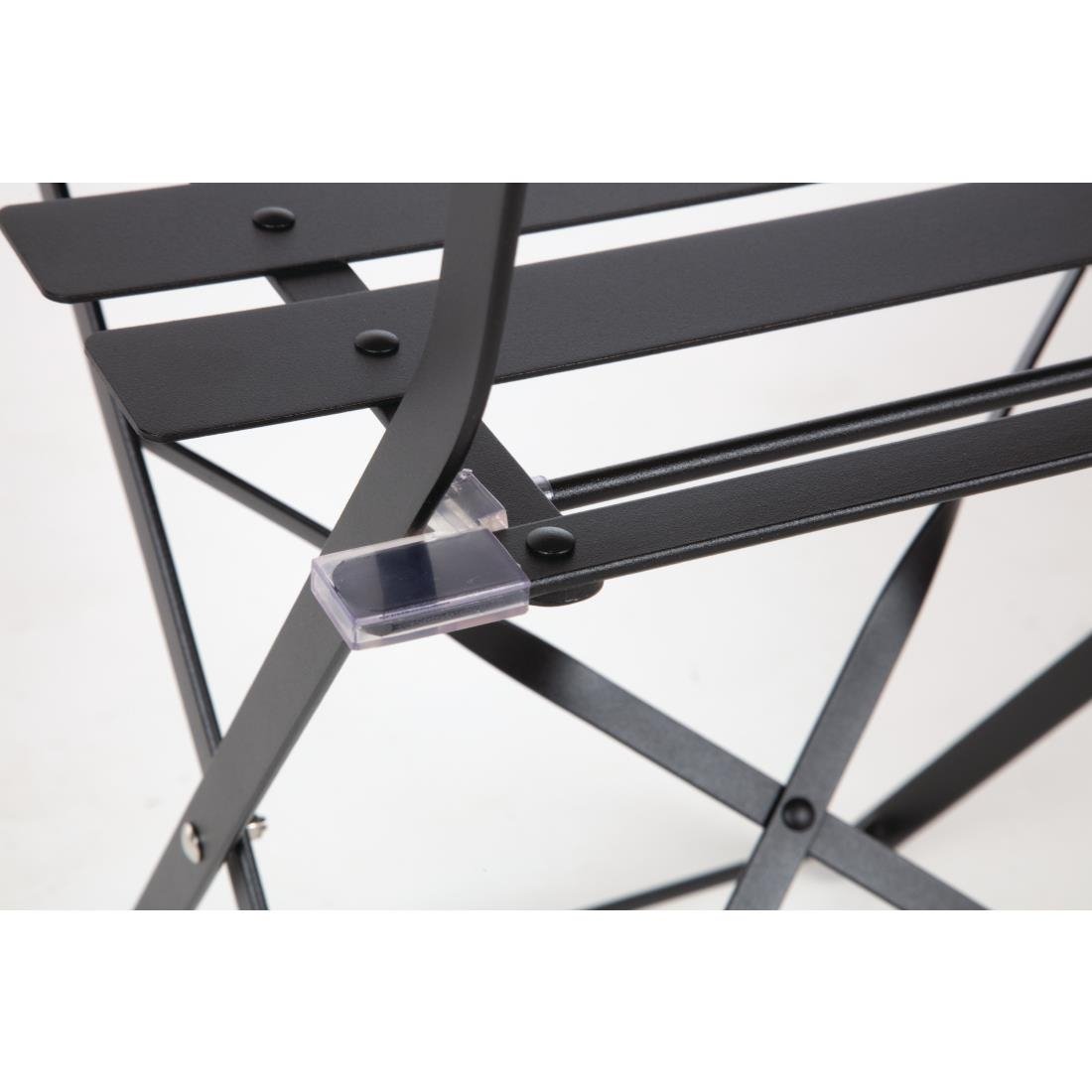 Ensemble table et 2 chaises pliantes d'extérieur en acier noir Bolero
