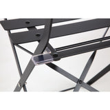 Ensemble table et 2 chaises pliantes d'extérieur en acier noir Bolero