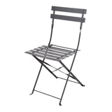 Ensemble table et 2 chaises pliantes d'extérieur en acier noir Bolero