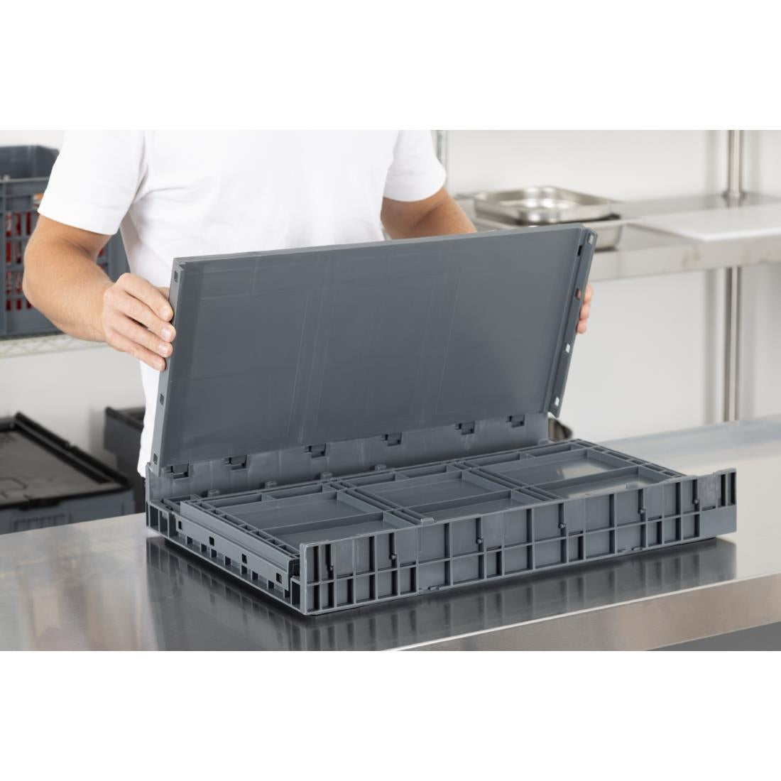 Caisse de transport/stockage pliante en plastique Vogue 594x396x353mm