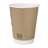 Gobelets boissons chaudes compostables en PLA double paroi Fiesta Compostable 355ml (Lot de 500) - NISBETS
