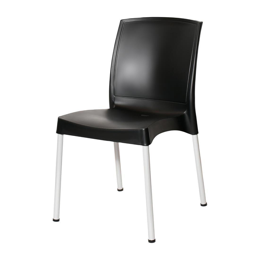 Chaises en polypropylène Bolero Elements noires (lot de 4) - NISBETS