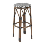 Tabourets de bar en rotin PE style parisien Bolero bois foncé noirs (Lot de 2) - NISBETS