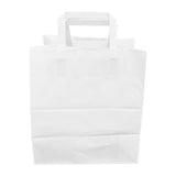 Petits sacs en papier blanc avec poignées plates Fiesta Recyclable (lot de 250) - NISBETS