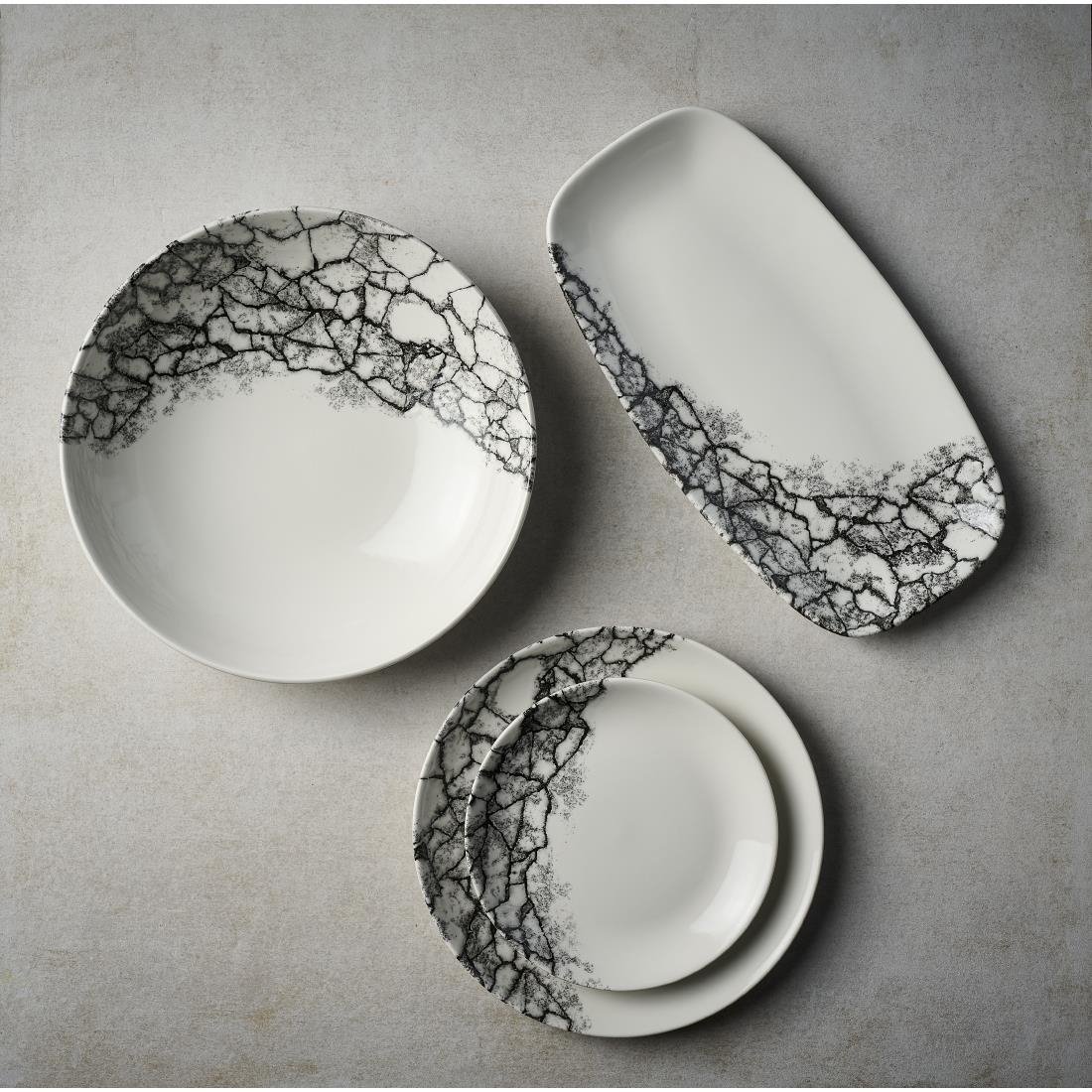 Assiettes rondes Churchill Kintsugi Accents Quartz Black Evolve 288mm (Lot de 12)