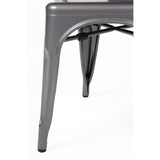 Chaises en acier gris métallisé Bolero Bistro (lot de 4) - NISBETS