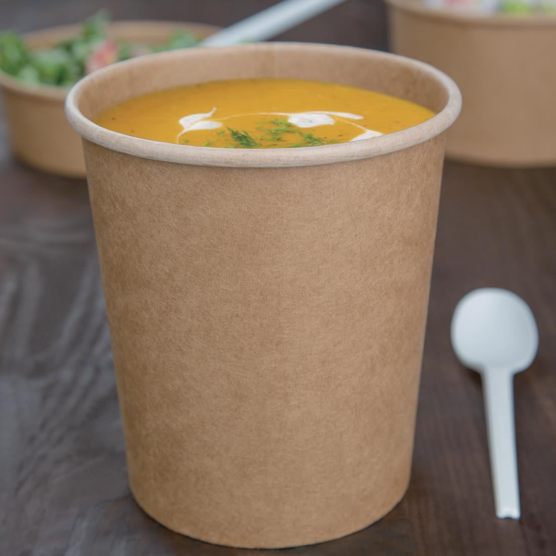 Pots à soupe compostables en PLA Fiesta Compostable 910ml (Lot de 500) - NISBETS