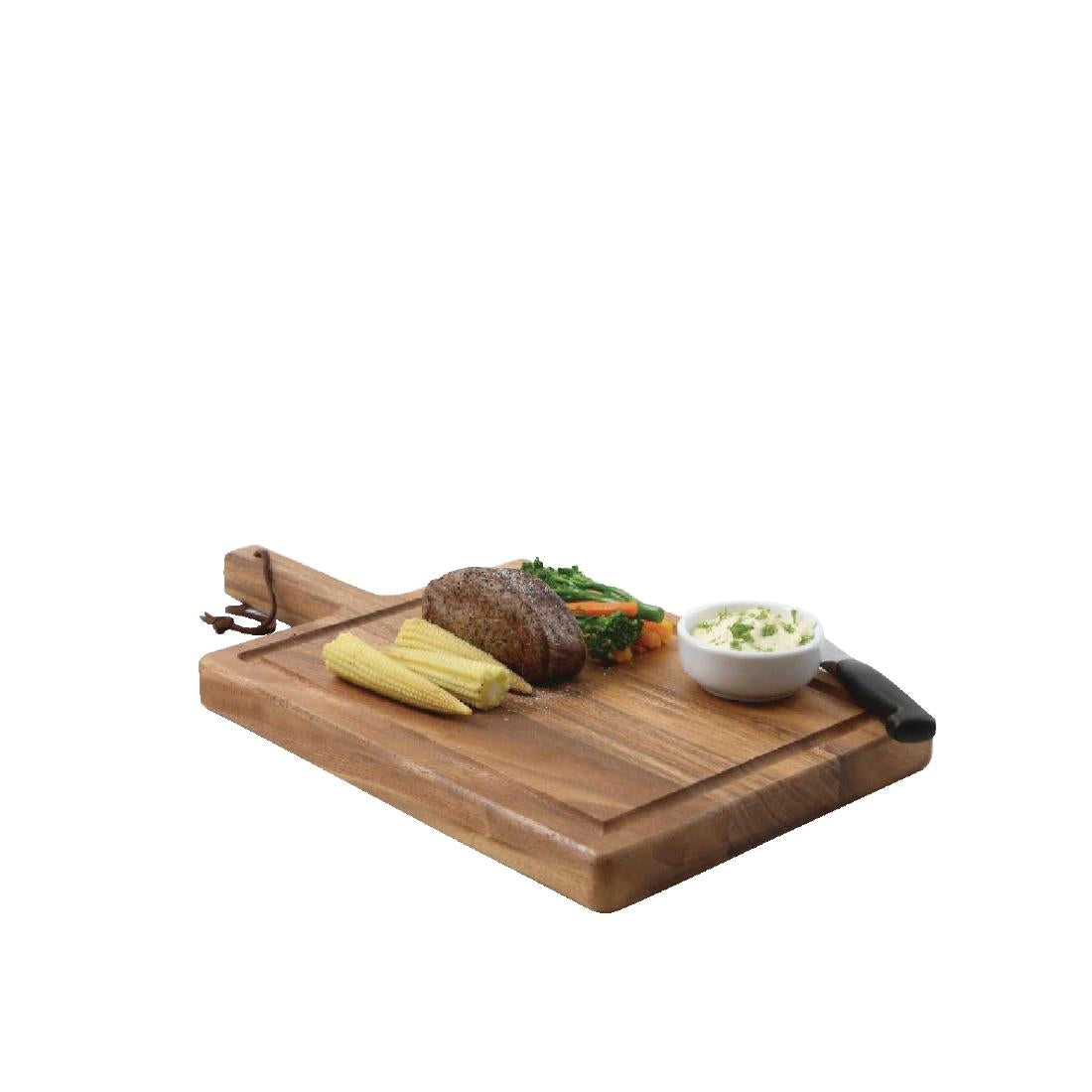 Planche à servir en bois d'acacia T&G Woodware Tuscany 420 x 230mm - NISBETS