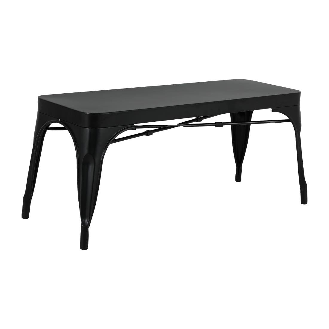 Bancs en métal noir Bolero Bistro 1000 mm (lot de 2) - NISBETS
