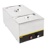 Ensemble de bacs GN 1/3 et 2/3 inox avec couvercles Vogue - NISBETS