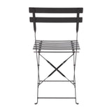 Ensemble table et 2 chaises pliantes d'extérieur en acier noir Bolero