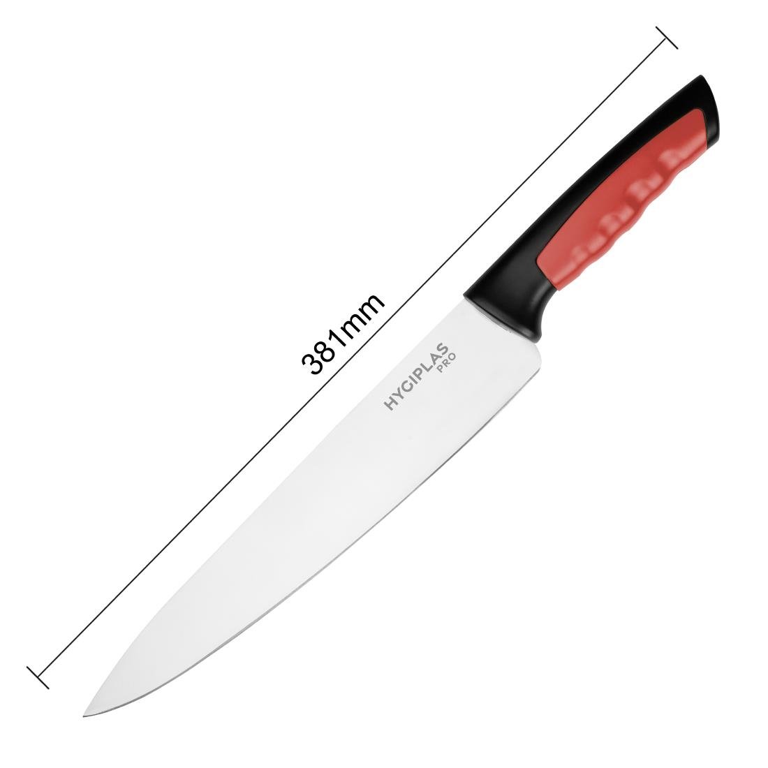 Couteau de cuisine Hygiplas Pro rouge 25cm - NISBETS