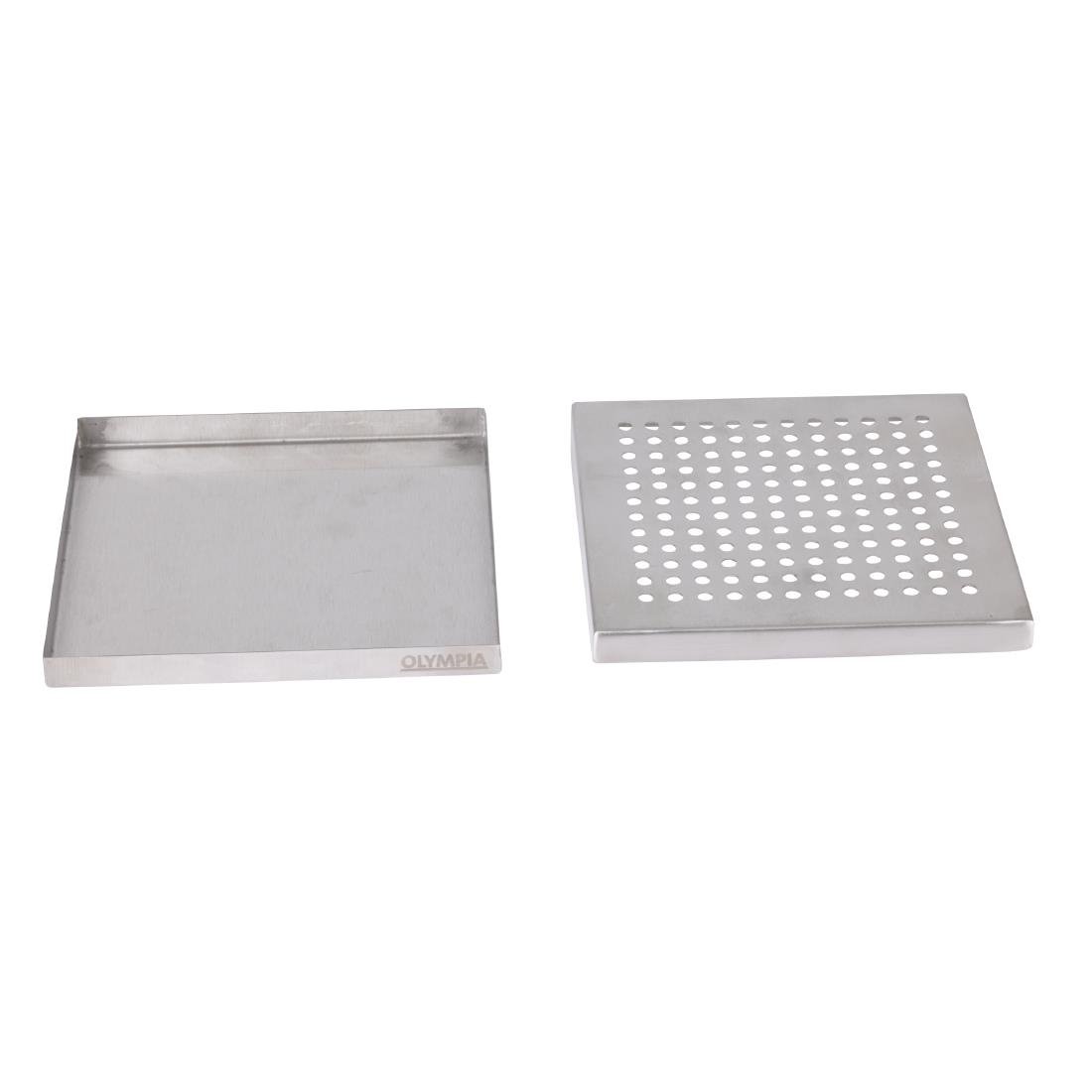 Bac de récupération de bar en inox Olympia 150x150 mm - NISBETS
