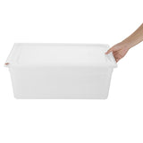 Bacs PP Hygiplas Click GN 1/1 avec couvercles et 7 clips de couleur 200mm 25,6L (lot de 2) - NISBETS