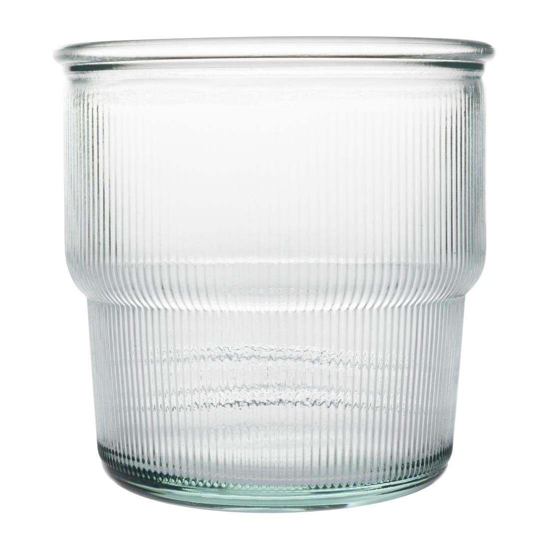 Gobelets rainurés empilables en verre recyclé Olympia 300ml (lot de 6)