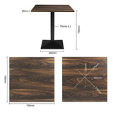 Table carrée Bolero Complete effet bois foncé 700mm