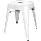 Tabouret bas Bolero Bistro en acier blanc (lot de 4)