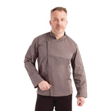 Veste de cuisine mixte légère à fermeture éclair Hartford Chef Works Urban gris graphite M - NISBETS