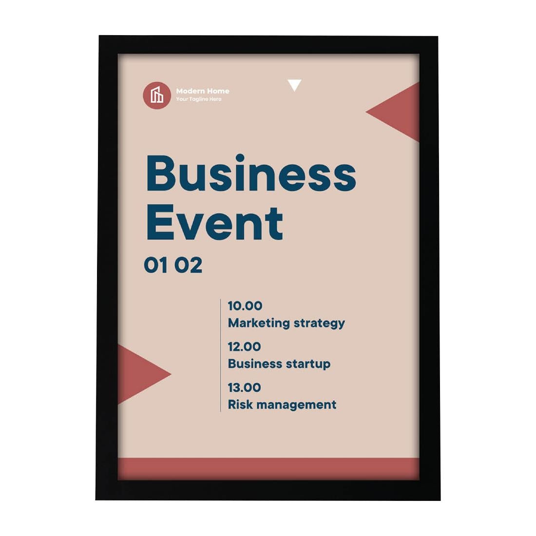 Cadres d'affichage autocollants Europel A3 noirs (lot de 2)