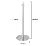 Poteaux d'accueil base plate Bolero inox brossé (lot de 2)