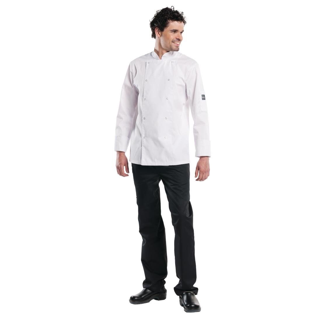 Veste de cuisine mixte Chaud Devant Hilton Poco manches longues blanche - NISBETS