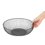 Panier de présentation rond métallique Olympia noir 285x85mm