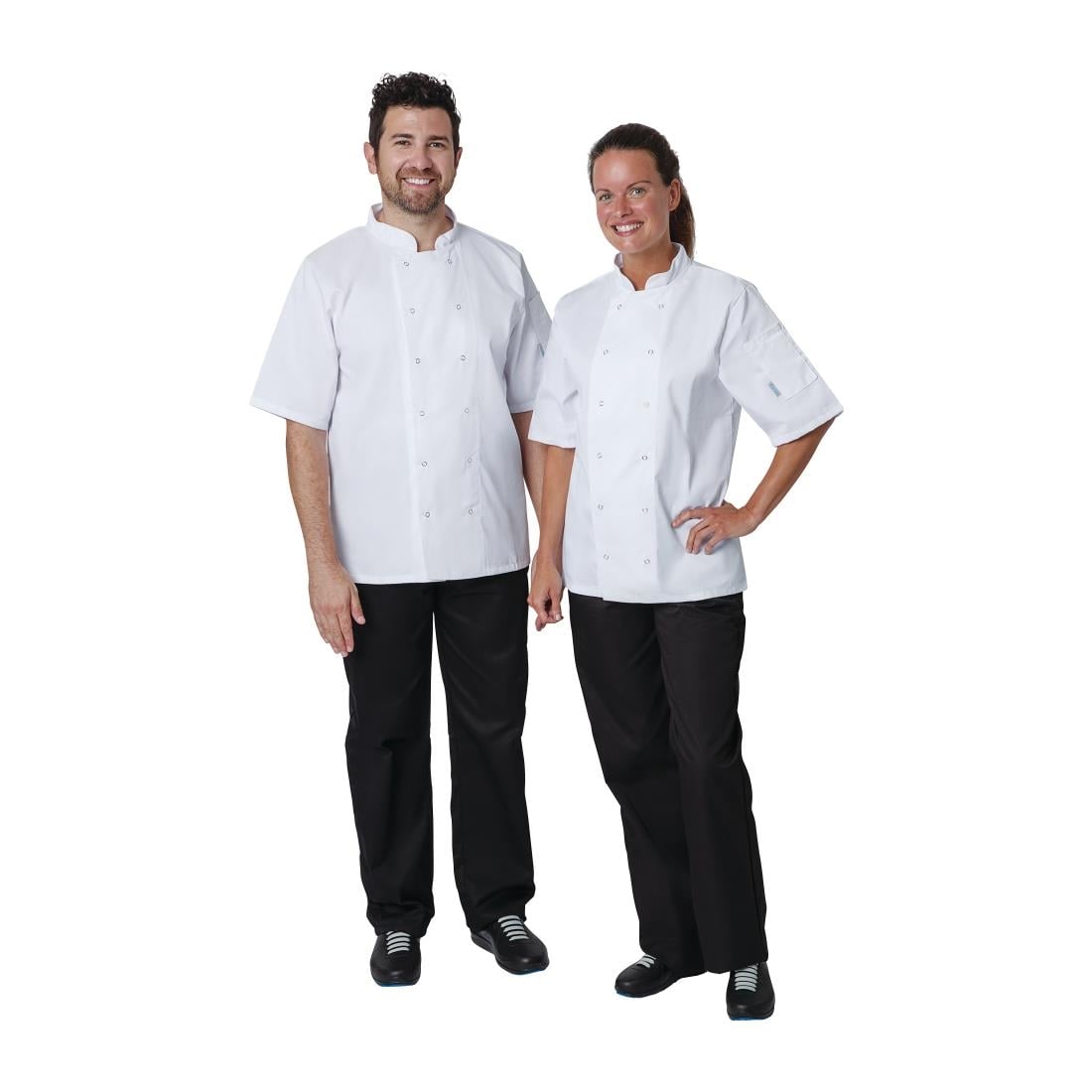 Veste de cuisine Whites Vegas mixte manches courtes blanche - NISBETS