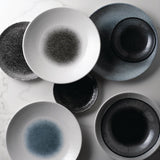 Assiettes creuses Churchill Bamboo centre imprimé quartz noir 281mm (lot de 12)