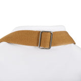 Tablier court Southside en denim bleu avec attaches marron clair