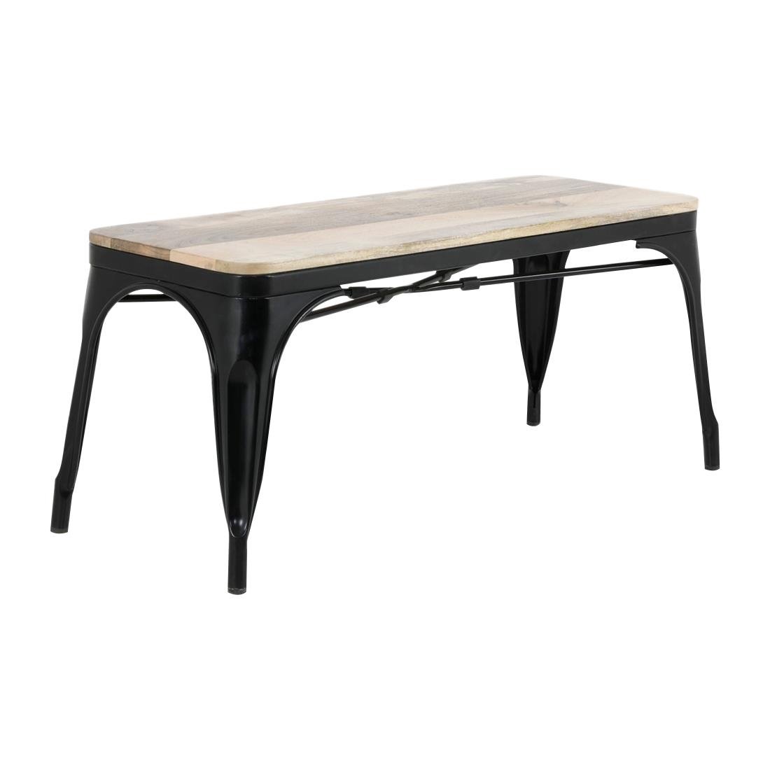 Banc d'intérieur avec assise en bois de manguier et cadre - NISBETS