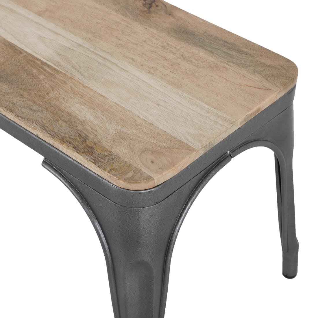 Banc d'intérieur avec assise en bois de manguier et cadre - NISBETS