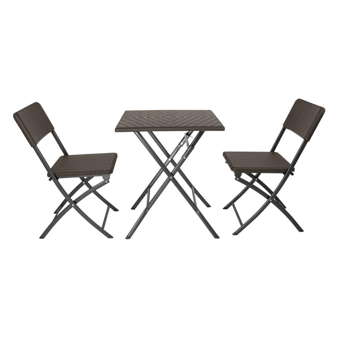Table pliante carrée marron Bolero 620mm