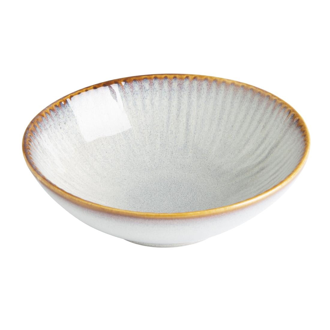 Bols évasés Olympia Drift en relief gris 155 mm (lot de 6)