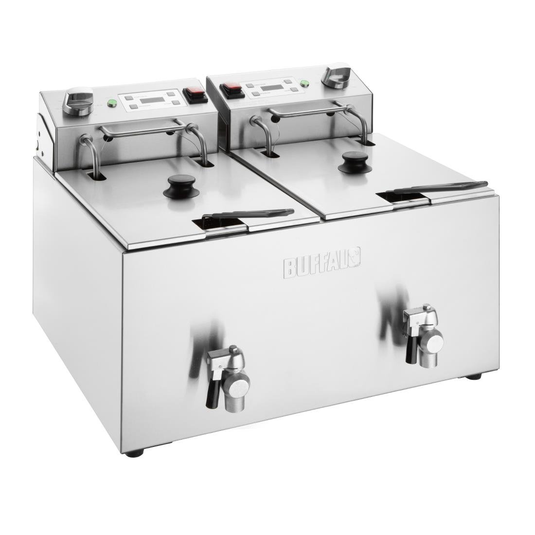 Friteuse électrique double avec minuterie Buffalo 2x8L