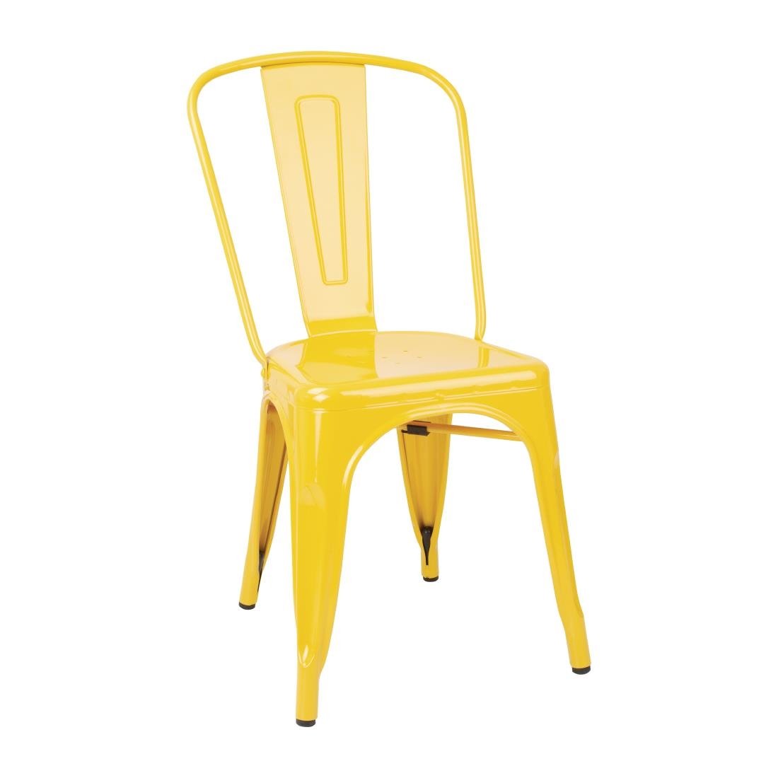 Chaises bistro en acier Bolero jaunes (lot de 4)