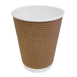 Gobelets boissons chaudes kraft paroi isolante ondulée Fiesta Recyclable 340ml (lot de 500) - NISBETS