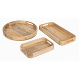 Plateau de service rectangulaire avec poignées intégrées en bois de manguier Olympia 430x230mm - NISBETS