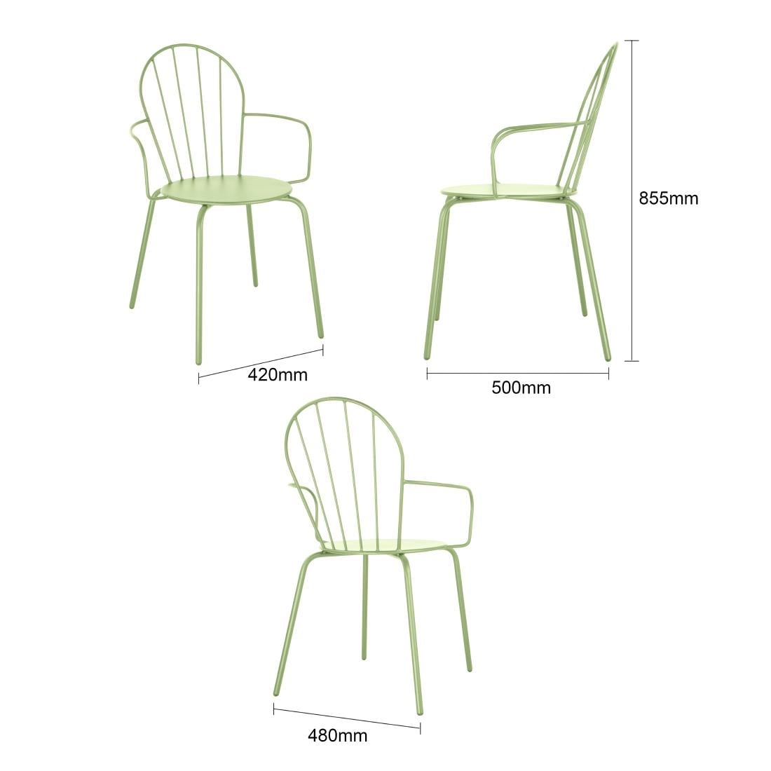 Fauteuils Bolero Adeline vert clair (lot de 4) - NISBETS