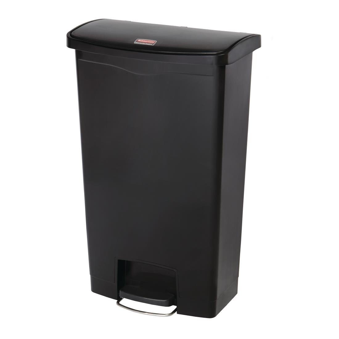 Poubelle à pédale frontale Rubbermaid Slim Jim noire 68L - NISBETS